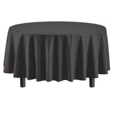 Premium Round Black Plastic Table Covers | 6 Pack